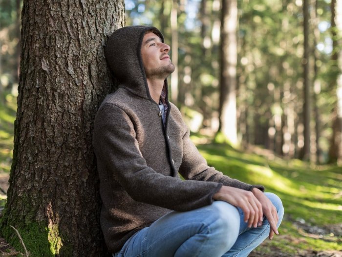 Sarner Jangger mit Kapuze für Herren