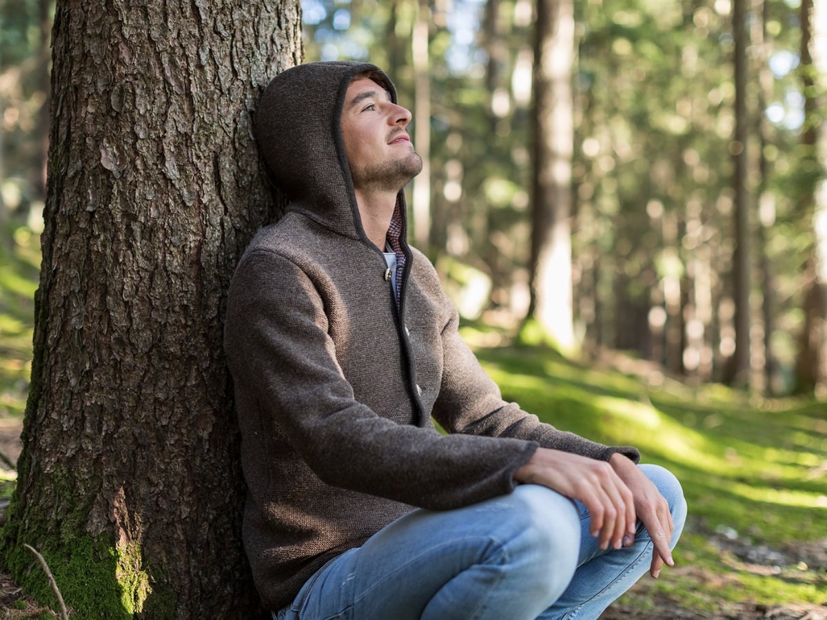 Sarner Jangger mit Kapuze für Herren